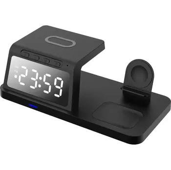 Budík 3v1 budík s bezdrátovým dobíjením a skrytou Full HD WiFi kamerou - HT506