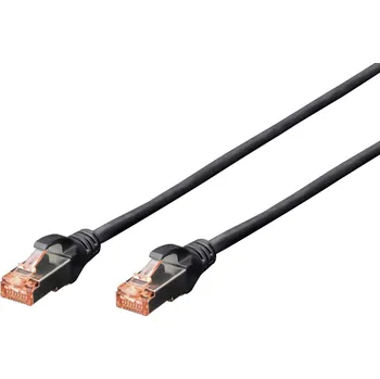 Datový kabel Digitus DK-1644-010/BL RJ45 síťové kabely, propojovací kabely CAT 6 S/FTP 1.00 m černá bez halogenů, kroucené páry , s ochranou, samozhášecí 1 ks
