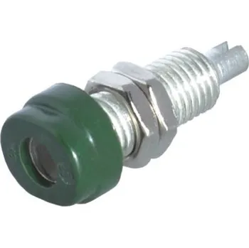 Elektrická zásuvka 4mm panel socket,green,16A,60VDC,CAT I