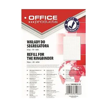 Kancelářské produkty Vložka pro pořadač A4/50 čtverečkovaných listů