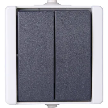 Elektrická zásuvka Kopp 540556009 1 ks spínání ve vlhkých místnostech kompletní sada dvojitý vypínač proAQA šedá 1 ks