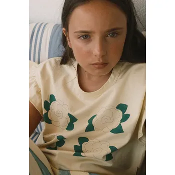 Chlapecké tričko Dětské bavlněné tričko Tinycottons YELLOW FLOWERS GRAPHIC CROP TEE SS26.067 žlutá 10X, vel. 104