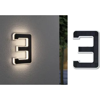 Stojací lampa Paulmann 79844 4000870798447 solární osvětlení čísla domu 0.20 W teplá bílá černá