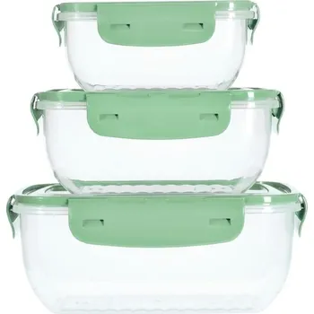 Dóza na potraviny EXCELLENT HOUSEWARE Dóza na potraviny sada 3 ks světle zelená KO-024001560svze