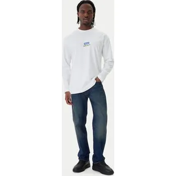 Pánské tričko HUGO S dlouhým rukávem Nichaboso JJK 50554835 Bílá Relaxed Fit M