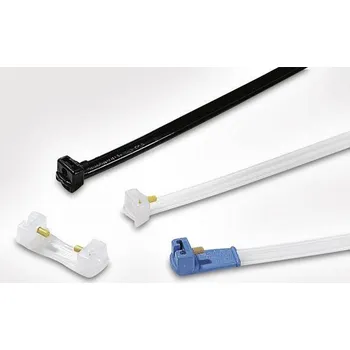 Organizace kabelů HellermannTyton 121-74360, KR8/43 PA66HS BK, stahovací pásky, 8 mm, 426 mm, černá, s uzávěrem v podobě kolíku ze skleněného vlákna, odolná vůči UV záření, 1 ks