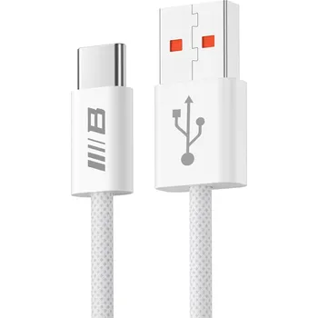 Datový kabel Blueo - Datový kabel - USB-A na Type-C, opletený, rychlé nabíjení, 6A, 1,5 m - bílý