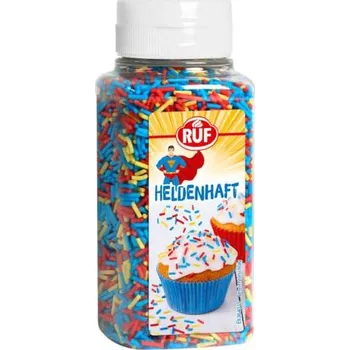 Jedlá dekorace na dort Cukrové zdobení barevné tyčinky Superman 139g - RUF