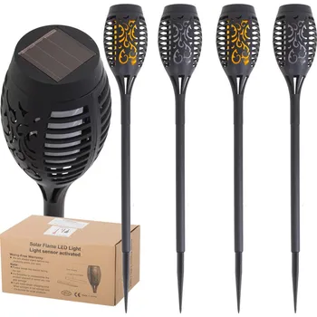 Venkovní osvětlení Solární zahradní svítilna 12LED 4ks.