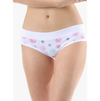 Kalhotky Gina Dámské francouzské kalhotky 14162P Bílá-bordo 34-36