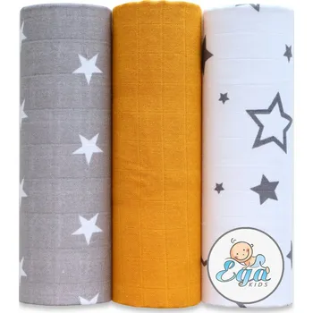 látková plena Ega Kids Mušelínové pleny (3ks) - hvězdičky