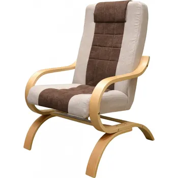 Křeslo Pohupovací křeslo Jola z masivu hnědo-béžové/buk
