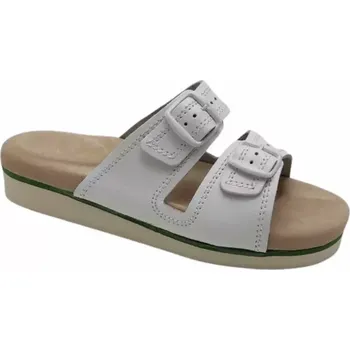 Dámská zdravotní obuv Kožené pantofle na hallux i patní ostruhu–bílé, vel. 36 - 46 vel. 41 - délka vnitřní stélky 26,5 cm