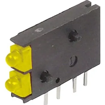LED páska PCB LED indikátor barva Žlutá Pravý úhel Průchozí otvor 2 LED 38 ° 2,1 V Dialight