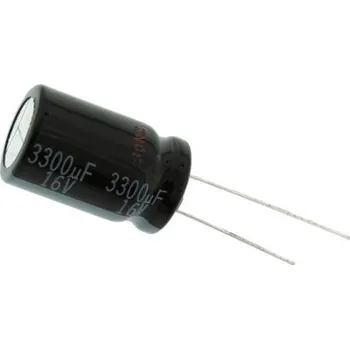 Kondenzátor Kondenzátor 3300μF ±20procent 16V dc Průchozí otvor Elektrolytický řada HD RADIAL Panasonic