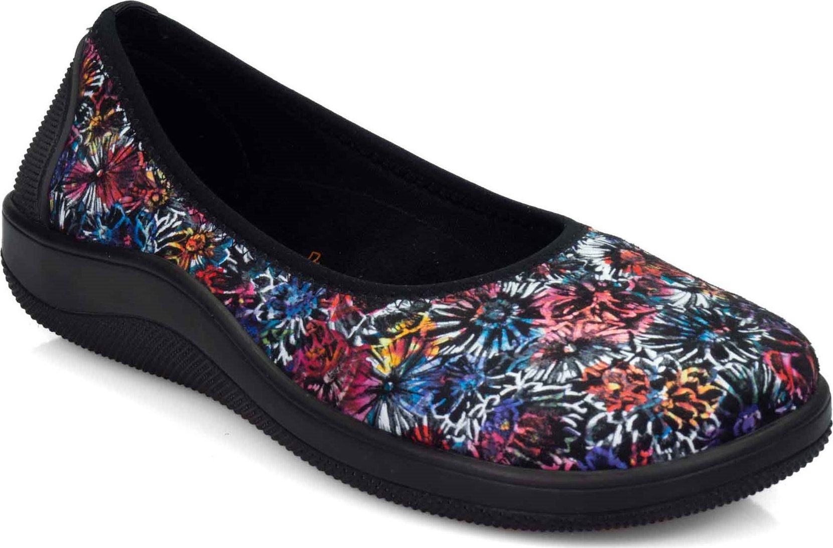 Lyfit CURTIS dámské baleriny Castela09 květy na černém pozadí Velikost: 43