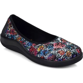 Dámská obuv Lyfit CURTIS dámské baleriny Castela09 květy na černém pozadí Velikost: 43