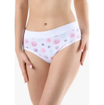 Dámské oblečení Gina Dámské klasické kalhotky 10292P Bílá-bordo 46-48