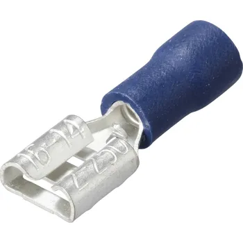 TRU COMPONENTS TC-11894524 faston zásuvka Šířka zástrčky: 6.3 mm Tloušťka konektoru: 0.8 mm částečná izolace modrá 1 ks