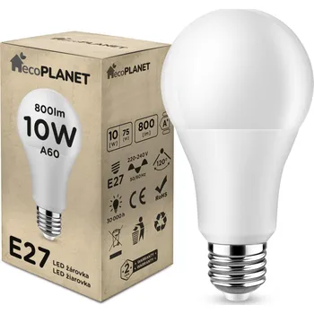 Osvětlení Berge LED žárovka - ecoPLANET - E27 - 10W - 800Lm - studená bílá