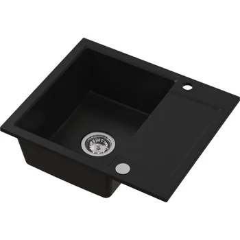 Granitový dřez Ruvetti Signum granitový dřez 59x50 cm černá 3001S_BC120_W