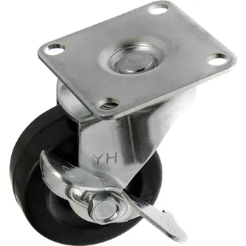 Pojezdové kolečko TOOLCRAFT TO-5137887 Otočné kolečko s aretační brzdou a konstrukční deskou 50 mm, gumové nosnost (max.): 50 kg