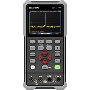 Multimetr VOLTCRAFT DSA-3100 Ruční osciloskop 100 MHz, 2kanálový, 500 MSa/s, 8 kpts, 8 Bit, ruční provedení, funkce multimetru, spektrální analyzátor, 1 ks, VC-16968915