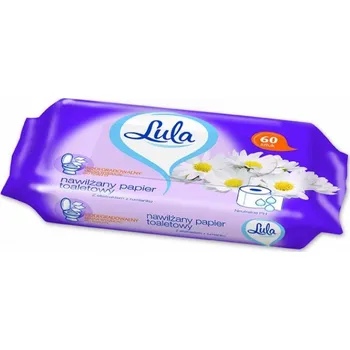 Toaletní papíry Lula zvlhčovaný toaletní papír, lula, s heřmánkovým extraktem, 60 ks, bílý papír