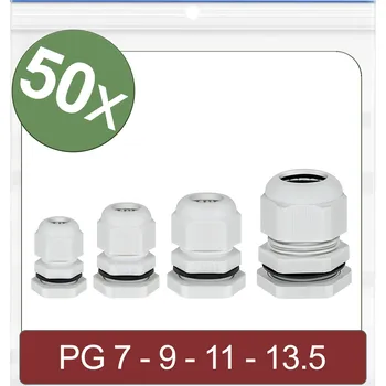 Quadrios 24CA402 kabelová průchodka, 24CA402, od 3.5 mm, do 12 mm, PG7, PG9, PG11, PG13.5, 50 ks