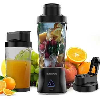 Datový kabel Techsuit - Prémiový mini přenosný mixér nutriXGo (BP1) - s kabelem Type-C, dobíjecí, 700 ml, 20000 ot/min, 6000 mAh - černý