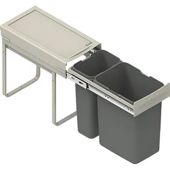 Odpadkový koš Kuchyňský koš výsuvný JC603, 20 + 9 l, šedý&nbsp;K4050104