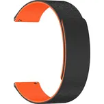 Techsuit - Řemínek na hodinky 18 mm (W074) - Huawei Watch GT 4 (41 mm)/W1/Honor Watch S1/Garmin Venu 2S/Vivoactive 4S - černý / oranžový