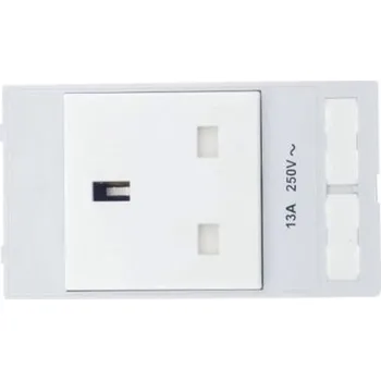 Elektrická zásuvka Síťový konektor barva Šedá, formát pólů: 2P plus E, 13A Zásuvka Velká Británie, 250 V AC Typ G – britská BS1363