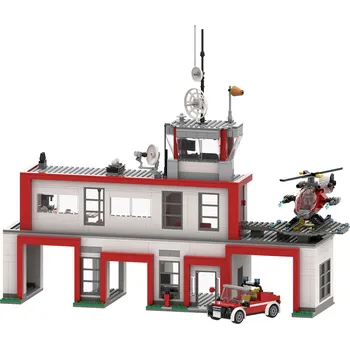 Dětské zboží BRIXIES Plus 222.402 Hasičská stanice s vrtulníkem a vozidlem, 985 k