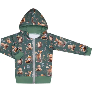 Mikina na zip - Lesní zvířátka Velikost: 92