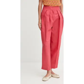 Dámské kalhoty Kalhoty s příměsí lnu United Colors of Benetton 45BVDF09B růžová 38X, vel. 36