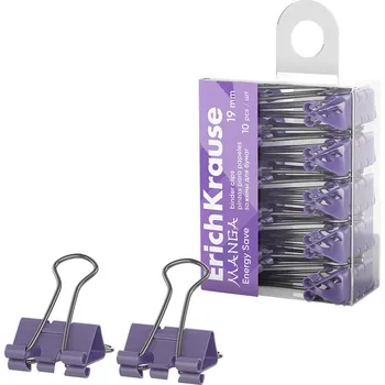 Kancelářské nůžky Klip kancelářský 19 mm ErichKrause Manga 10ks Lilac
