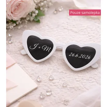 Svatební dekorace Samolepky na sluneční brýle iniciály a datum