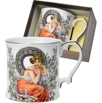 Hrnek 360 ml široký Alfons Mucha (světlá verze)