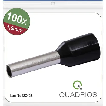 Quadrios 22C428 dutinka 1.5 mm² částečná izolace černá 1 sada