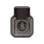 Standardní zásuvka LEGRAND Plexo, antracitová, zapuštěná, vodotěsná IP55, prachotěsná a stříkající