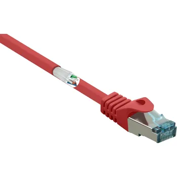 Datový kabel Renkforce RF-5043970 RJ45 síťové kabely, propojovací kabely CAT 6A S/FTP 5.00 m červená samozhášecí 1 ks