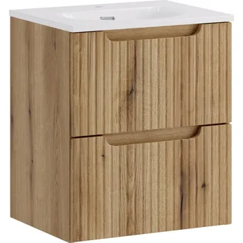 Policová skříň Závěsná skříňka Nova Sky se zápustným umyvadlem 50 cm dub coast evoke