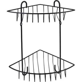 police Rohová koupelnová polička CARL BLACK 22x28,5 cm černá