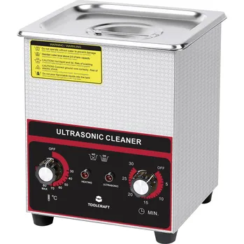 Ultrazvuková čistička TOOLCRAFT USC-200 ultrazvuková čistička, Šperky, Kancelářské potřeby, do dílny, 160 W, 2 l, s ohřevem, S čisticím košem
