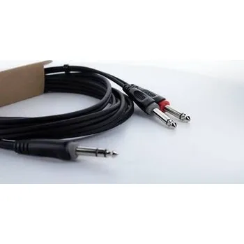 Audio kabel Cordial 14878 jack audio Y adaptér [1x jack zástrčka 6,3 mm (stereo) - 2x jack zástrčka 6,3 mm (mono)] 3 m černá PVC plášť, dvoužilové vedení