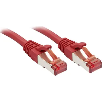 Datový kabel LINDY 47734 RJ45 síťové kabely, propojovací kabely CAT 6 S/FTP 2.00 m červená s ochranou 1 ks