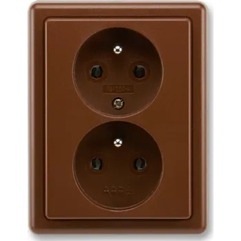 Elektrická zásuvka Instalační zásuvka 5512C-2349 H3, Classik, 2 zásuvka, hnědá