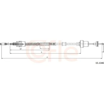 Spojkové lanko Tazne lanko, ovladani spojky COFLE (15.1346)