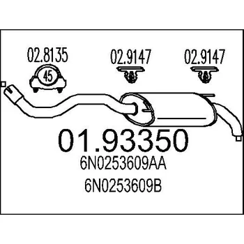 Tlumič výfuku Zadní tlumič výfuku MTS 01.93350